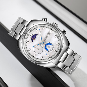 Reloj SKMEI 9325 para Hombre, Deportivo, Cuadrado, de Lujo, Estilo Antiguo, de Negocios, Luminoso, de Cuarzo, Acero Inoxidable, Analógico, con Fase Lunar, Fecha y Cronógrafo - Product Image 1
