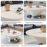 Table basse en métal et dalle de roche, style artistique, pour salon, sensation de luxe léger, haut de gamme, pour petits espaces, créative, moderne, minimaliste