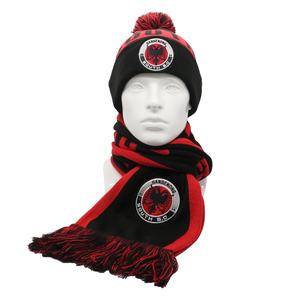 Custom Fans Hat and Scarf Set Winter Knitted Beanie Bobble Hat - Product Image 1