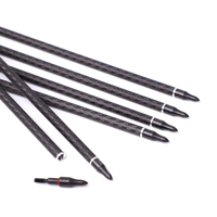 Flèches de chasse en fibre de carbone mixte pour arcs recurve et composés, plumes en plastique et pointe en acier avec tige en fibre de verre pour le tir