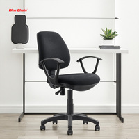 Chaise de bureau pivotante moderne à dossier mi-haut avec tissu, hauteur réglable, vérin à gaz classe 3, garantie 2 ans - Conception extra large et résistante
