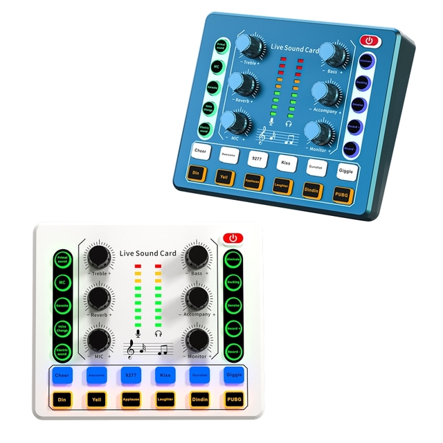 M8 Sound Card Wireless  External Digital Audio Mixer Noise Reduction Live Streaming Broadcast Podcasting