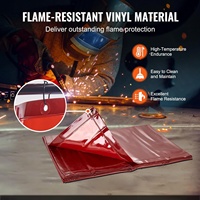 Rideau de soudage mobile 6x8 pieds, rideau industriel en vinyle ignifuge avec cadre et roues pivotantes