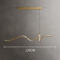 Lampe suspendue JYLIGHTING, style nordique moderne, LED 10 personnalisée, 80 non tissé, lampe LED en métal doré, acier inoxydable, lumière géométrique en ligne, 270