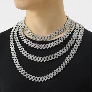 <b>Men's</b> <b>Necklace</b> 15MM Zinc Alloy Full Diamond Hip-hop All-match Trendy <b>Cool</b> Cuban Chain <b>Men</b> Fashion Jewelry <b>Necklaces</b> - Product Image 2
