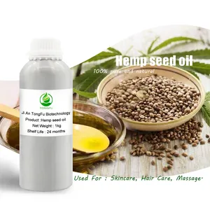 Aceite de cáñamo de alta calidad, aceite de semilla de cáñamo orgánico puro 100% para el cuidado de la piel, bálsamo labial, fabricación de jabón
