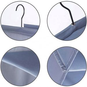 2PCS Detachable 3-<b>Shelf</b> Hanging Closet Organizers, Collapsible Closet Hanging <b>Shelves</b> for Clothes and Shoes, Canvas, Gray - Product Image 3