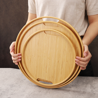 Plateau décoratif réutilisable en bois rétro, durable et compatible lave-vaisselle, ensemble de plateaux à gâteaux en bambou, cadeaux d'affaires, pour canapé, savon, nourriture