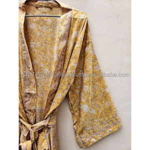 Robe Kimono en Soie Indienne Nouvelle Collection Tie-Dye Faite à la Main pour Femme – Tenue de Nuit Estivale Bohème Chic Longue avec Taille Élastique Séchage Rapide - Product Image 5