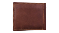 Dompet Lipat Pria Kulit Asli Anti RFID dengan Logo Kustom, Desain Fashion, Bukaan Terbuka, untuk Penggunaan Sehari-hari, Harga Terjangkau, OEM ODM