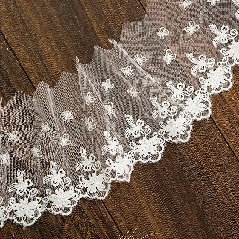 Qiao — vêtements pour enfants en dentelle, 10CM, broderie en maille blanche, garniture en dentelle