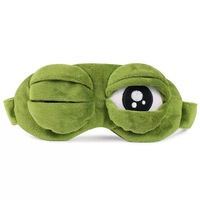 Bandeau en tissu peluche grenouille verte pour le lavage du visage et l'utilisation d'un masque, masque oculaire rafraîchissant d'été, design amusant