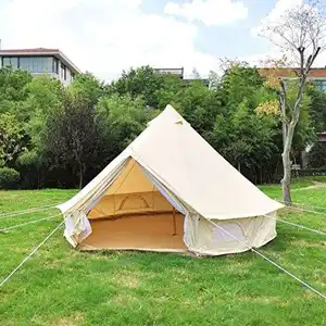 कस्टम पेशेवर लक्जरी Glamping तम्बू दीवार Yurt परिवार तम्बू डेरा डाले हुए आउटडोर कपास कैनवास घंटी तम्बू