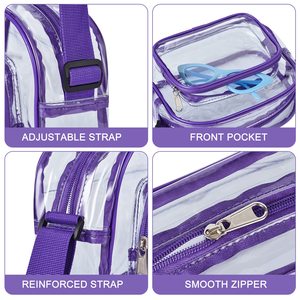 Personalizado transparente PVC Crossbody impermeable estadio aprobado claro mensajero hombro Bum hombres mujeres uso al aire libre Sling Bag deportivo - Product Image 4