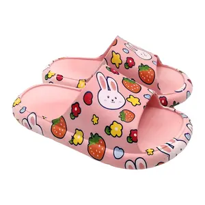 夏季时尚可爱兔子PCU儿童花园鞋男女皆宜定制印花儿童和儿童拖鞋