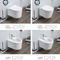 Ensemble WC et bidet mural de luxe turc sans bride 2022 pour salle de bain, réservoir d'eau intégré, modèle australien