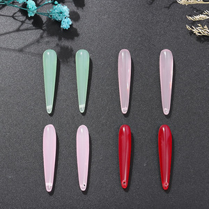 Perles pendentifs en résine longues et pointues en forme de larme, rouge, rose clair, vert émeraude, noir, accessoires pour boucles d'oreilles, fournitures de fabrication de bijoux - Product Image 3
