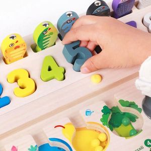Juego de Pesca 3 en 1 con Cuentas Magnéticas, Laberinto, Conteo de Números, Clasificación Cognitiva de Frutas, Juguete de Tablero Montessori - Product Image 3