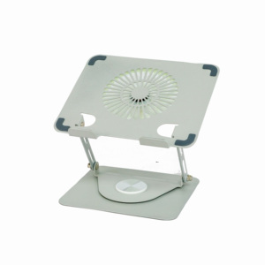Support pour ordinateur portable en acier et silicone, avec ventilateur RGB pivotant, hauteur réglable, rotation à 360 degrés, ergonomique, vente en gros, nouveauté - Product Image 1
