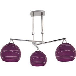 BADAJOZ moderne 3xE14.51 cm aubergine/Chrome plafonnier Base en acier inoxydable AC IP44 pour bureau à domicile salon salle à manger chambre - Product Image 1