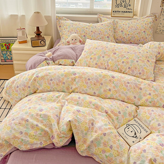 ผ้าปูที่นอน4ชิ้นขนาด1.5ม. ปลอกผ้านวม200*230