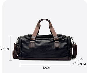 Bolsa de Viaje de Piel Sintética para Hombre 2024 - Negra 42x23x22cm para Viajes al Aire Libre y Gimnasio con Compartimento para Zapatos - Product Image 2