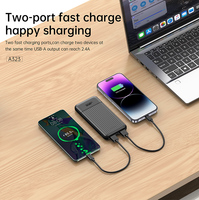 Banco de Energía Portátil A323 de Alta Capacidad, USB Tipo-C, Resistente al Agua, Carga Solar, Carga Rápida de 10W, 10000mAh