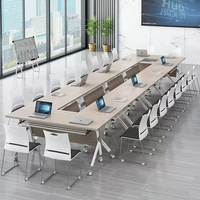 Vente directe d'usine Bureau d'ordinateur moderne Table de salle de réunion Table de conférence pliable avec roues