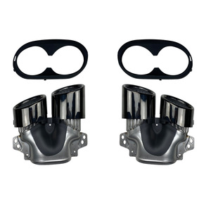 Amp-Z Exhaust Tip For Mercedes-Benz A-Class CLA-Class W177 C118 A35 CLA35 Upgrade To A45 CLA45 Glossy Black Silver - Product Image 4