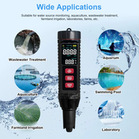 Testeur de qualité de l'eau 7-en-1 haute précision 2% PH TDS EC 0-9990S/cm Température Salinité pour eau de pluie/eau potable