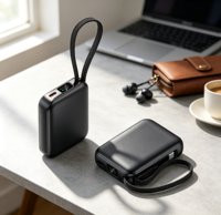 Nouvelle collection 2026 : Powerbanks portables avec câble Type-C intégré, charge rapide, logo personnalisé, affichage numérique, mini batterie externe