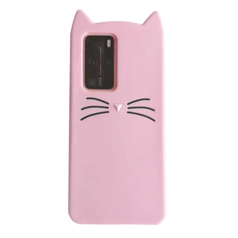 3D Cute Silicone Phone Case For Huawei P40 Pro P20 P30 Lite P40 Lite Honor 8X 10 mate 20 pro Y9 2019 Cat ears Cartoon Cover Case