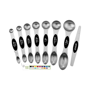 Stainless Steel Magnetic Measuring Spoons Set Strong N45 Magnets Heavy Duty 15ml Capacity Fits Most Spice Jars - Product Image 1