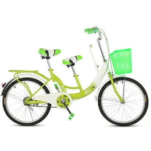 Factory Cheap Price Popular Cruiser Tandem Bike 22/24 inch Double Seat Single Speed Mother and Child Bicycle BikeTandem