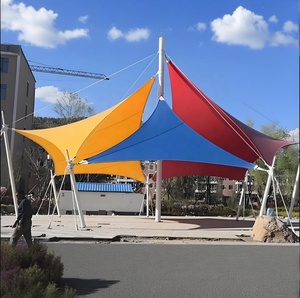 Chuyên ngành dù để che nắng cảnh quan tán thiết kế kết cấu thép pvdf/PTFE độ bền kéo màng Shade Sails cấu trúc để bán - Product Image 6