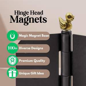 BECORA mignon Mini animaux et plantes Figurine charnière tête décor en laiton massif charnière magnétique tête Topper pour porte charnière décor - Product Image 6