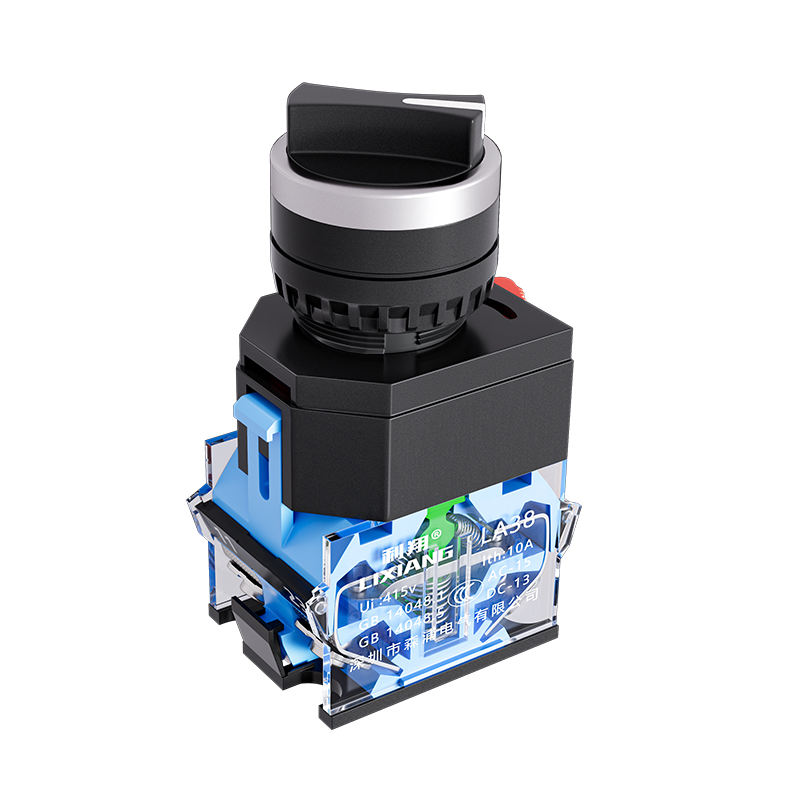 22mm IP40 Waterproof Full Illuminated Mechanical Head Instantaneous Rotary Switch (LA38-11X/2) 10A Brass Plastic 1NO1NC