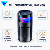Diffuseur d'huiles essentielles pour voiture personnalisable, 150 ml, atomiseur sans eau, lumière d'ambiance RGB, OEM ODM, désodorisant pour véhicule