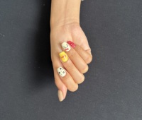 Faux ongles carrés courts à presser, motif chat, étoile, carreaux et fleurs, peints à la main, en gel, faits à la main, réutilisables, ajustement personnalisé, à coller