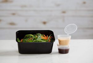 Contenants à sauce en plastique transparent personnalisés en usine avec couvercles articulés anti-fuite, pots à condiments et coupelles à sauces - Product Image 3