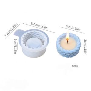 Moule en silicone 3D en forme de cœur en corde, pour bougies DIY et pots de fleurs en béton/résine - Product Image 2