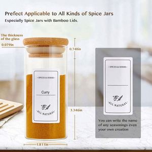 Tarro de cristal transparente de alta calidad para especias con tapas de bambú, tapa de tarro Mason soplada a mano - Product Image 6