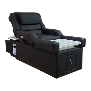 Chaise de shampooing hydraulique de qualité commerciale en cuir PU noir pour salon de coiffure et unité de lavage de salon de beauté - Product Image 5