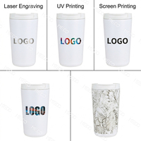 Mug isotherme en acier inoxydable 304 de 13 oz avec logo personnalisé imprimé, écologique, avec couvercle, pour les voyages en voiture