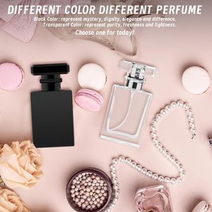Flacon de parfum classique en verre rectangulaire mat noir 30ml 50ml 100ml, rechargeable avec pulvérisateur à pompe, sérigraphie, pour diffuseur à bâtonnets - Product Image 5