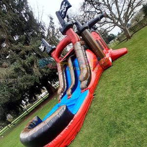Castillo inflable pirata húmedo o seco con tobogán, castillo inflable comercial para niños - Product Image 5