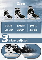 Patins à glace ajustables pour enfants en gros, patins de hockey pour enfants avec doublure chaude, lame de hockey sur glace