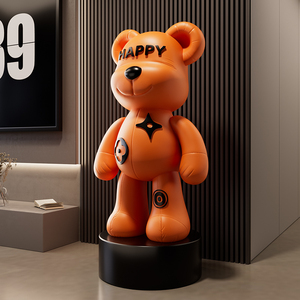 Statue d'ours violent, grande, blanche, de luxe, moderne, décoration de salon, support de meuble TV, cadeau de pendaison de crémaillère - Product Image 4