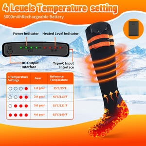 Verwarmde sokken voor heren en dames met app-bediening, 5000mAh*2 oplaadbare elektrisch verwarmde sokken, wasbaar voor jagen en skiën - Product Image 2
