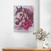 Kits de peinture diamant 5D Chenistory Cheval pour adultes, cadeau DIY, art diamanté complet rond avec motif animal